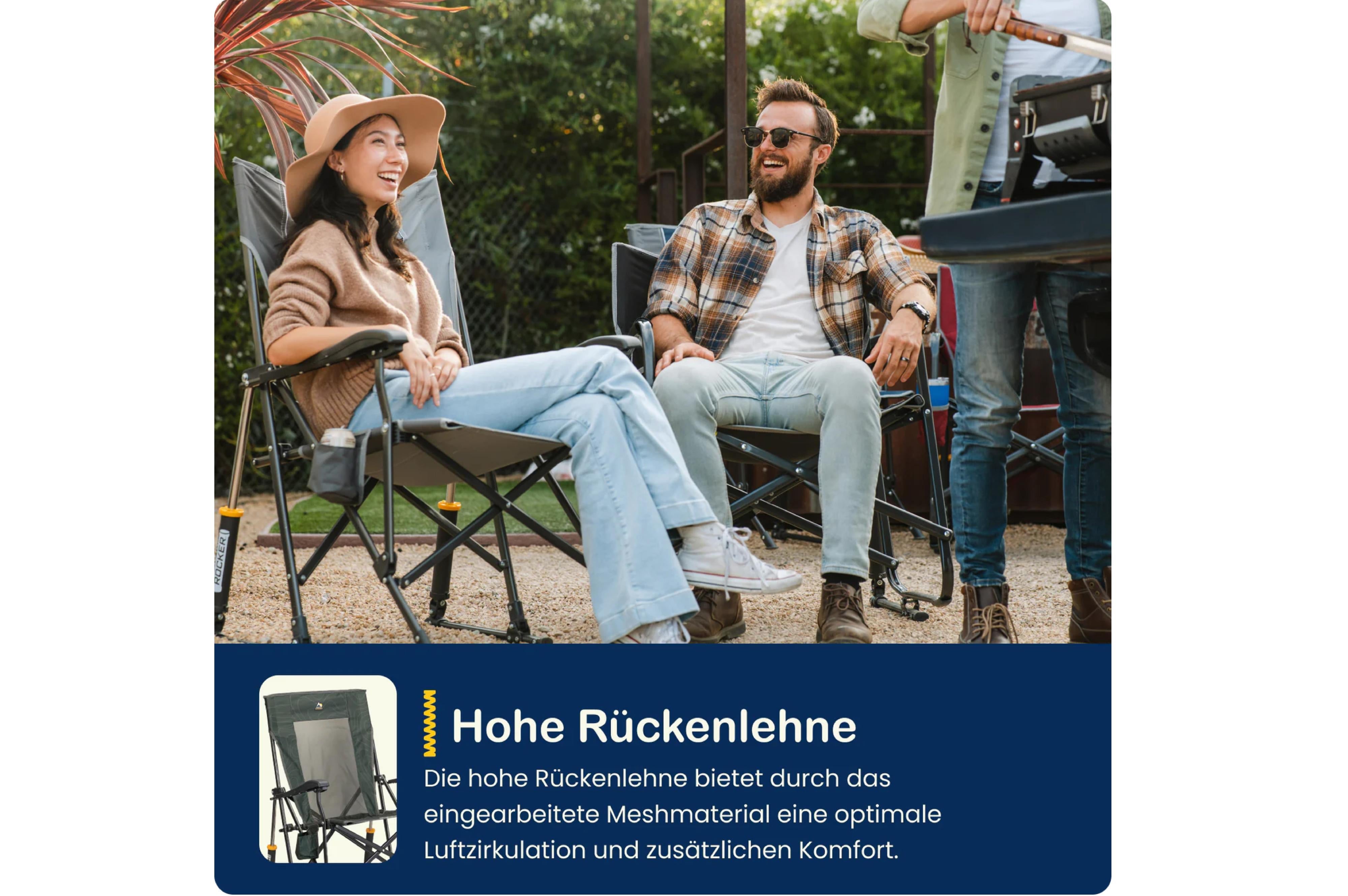 GCI - Road Trip Rocker Navy Topo - 75 x 65.5 x 99 cm - TopDeals