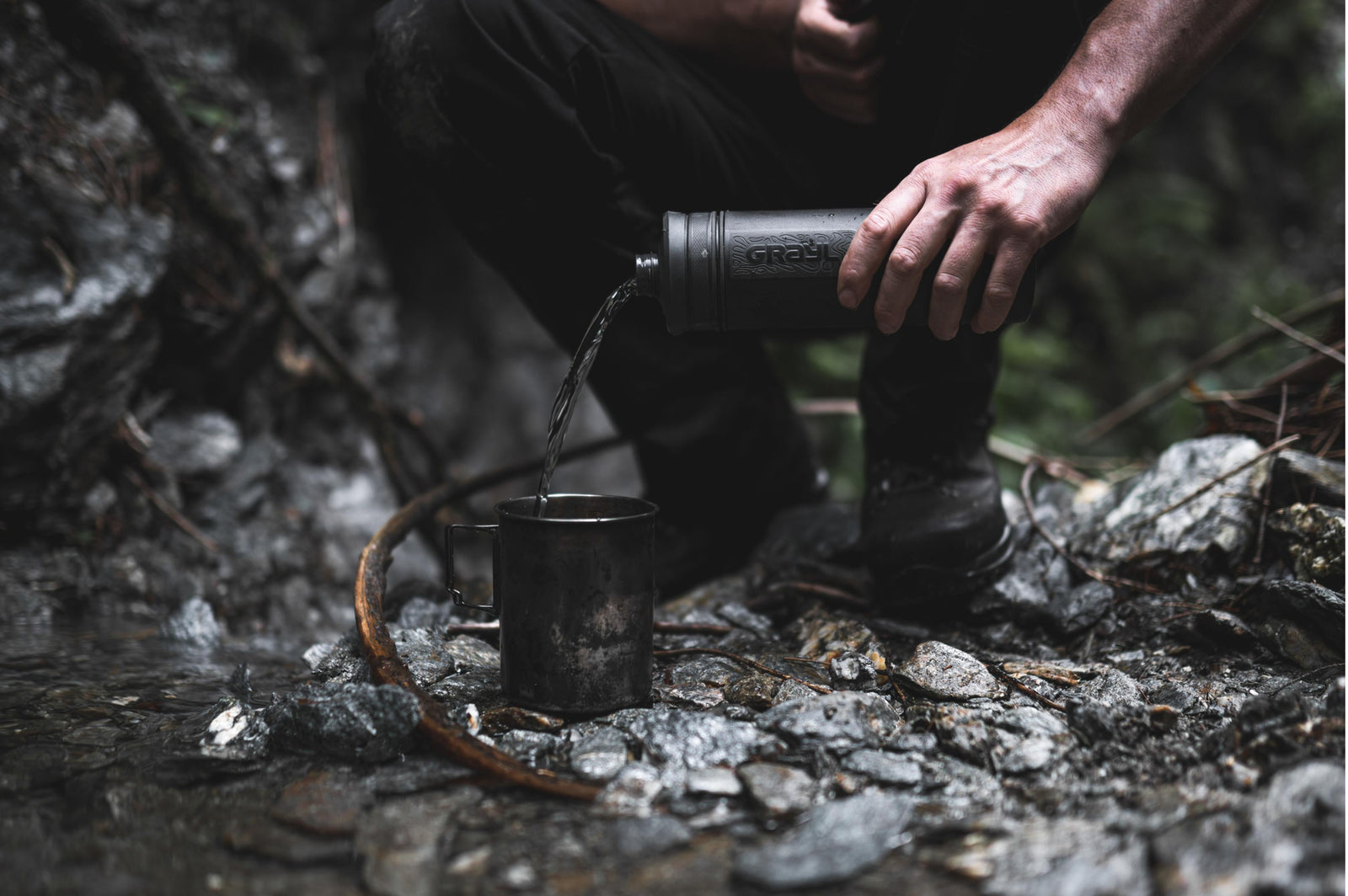 Grayl - Ultrapress Purifier 2.0 Covert Black - Ø7.3x24.5 cm - Grayl Ultrapress Purifier