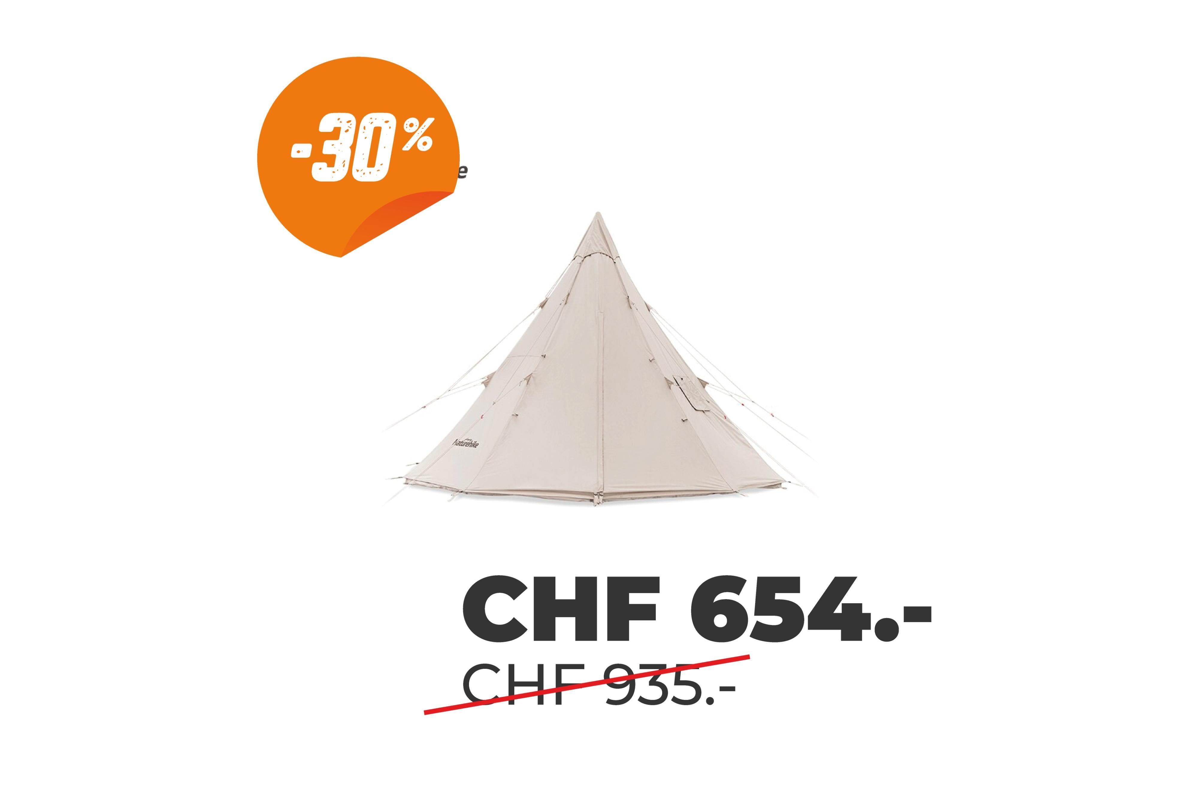 Profound 9.6 Cotton Pyramid Tent - 400x400x280cm - 4 Personen Zelte