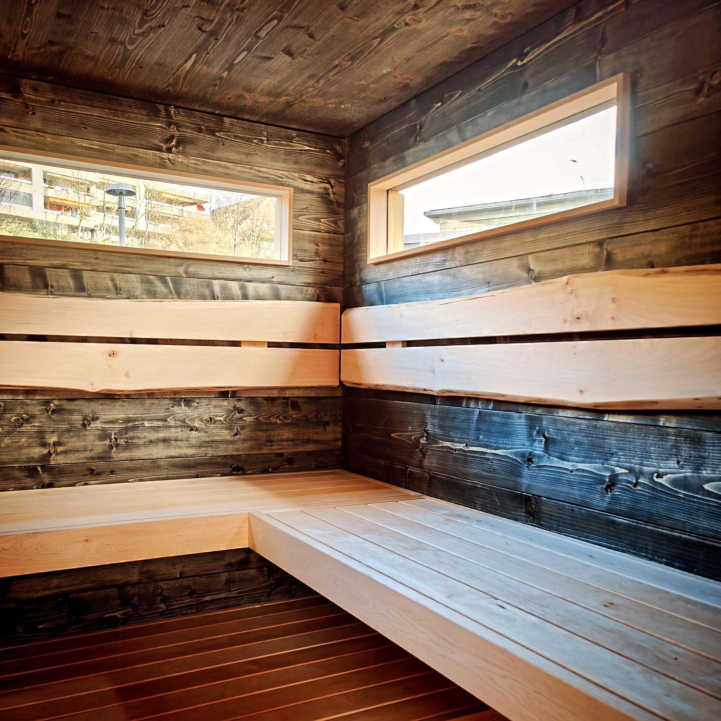 Innenansicht einer trailrebel Sauna Heisszeit.