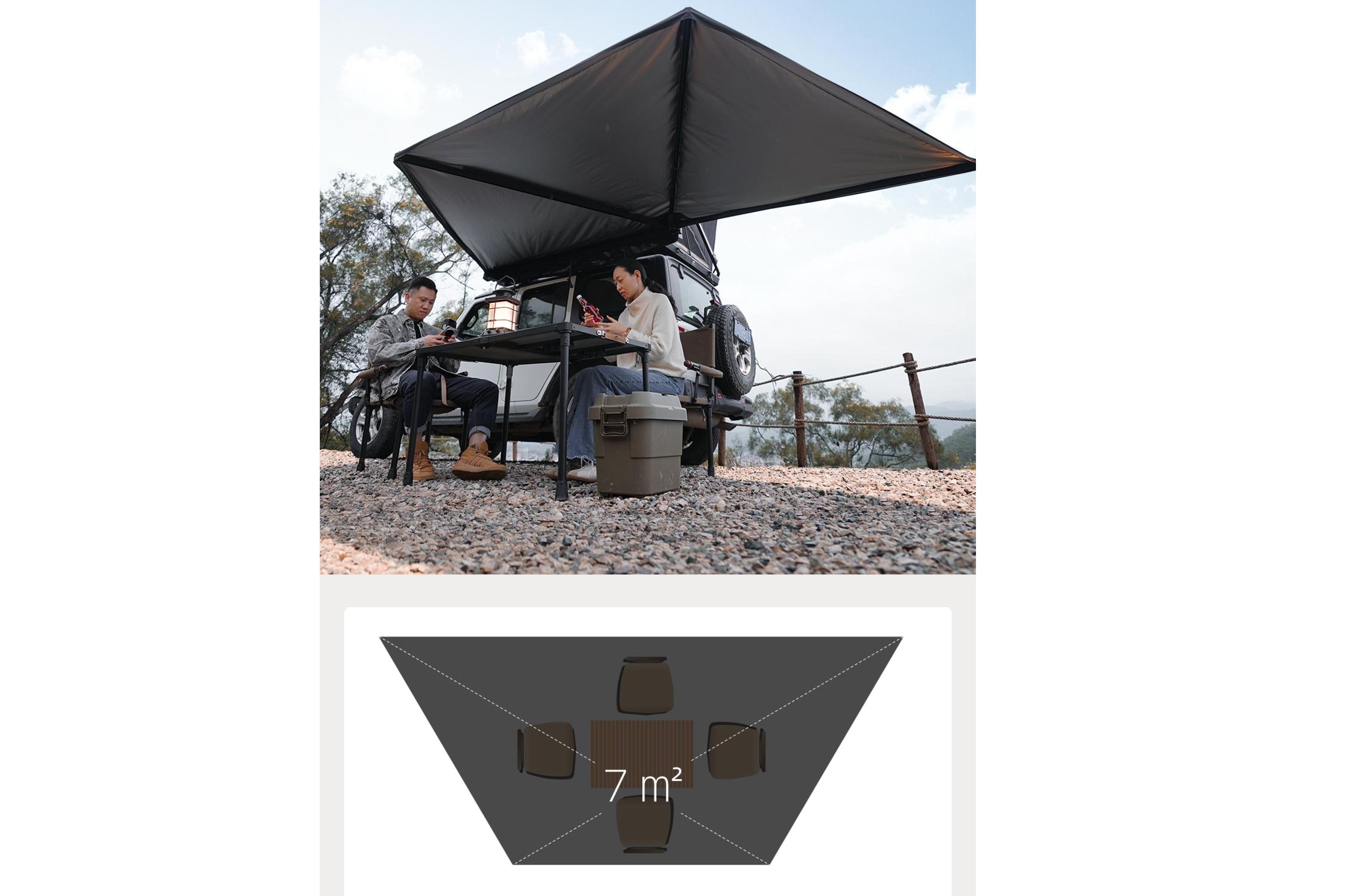 Wild Land - 180° Car Awning Left-Side - 460x200x200 cm - TopDeals