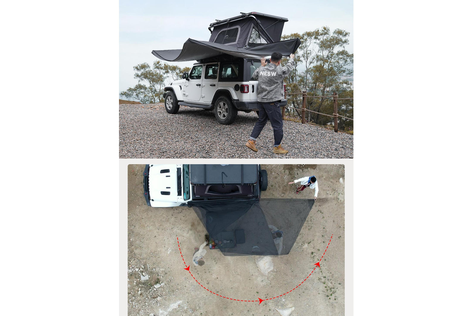 Wild Land - 180° Car Awning Left-Side - 460x200x200 cm - TopDeals