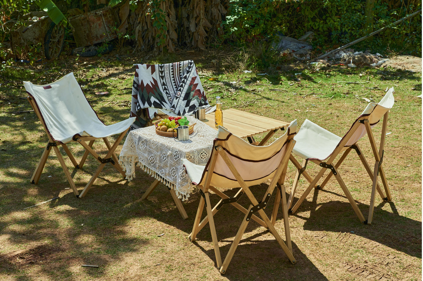 Wild Land - Bamboo Canvas Chair - 55x45x66 cm - Camping Stühle