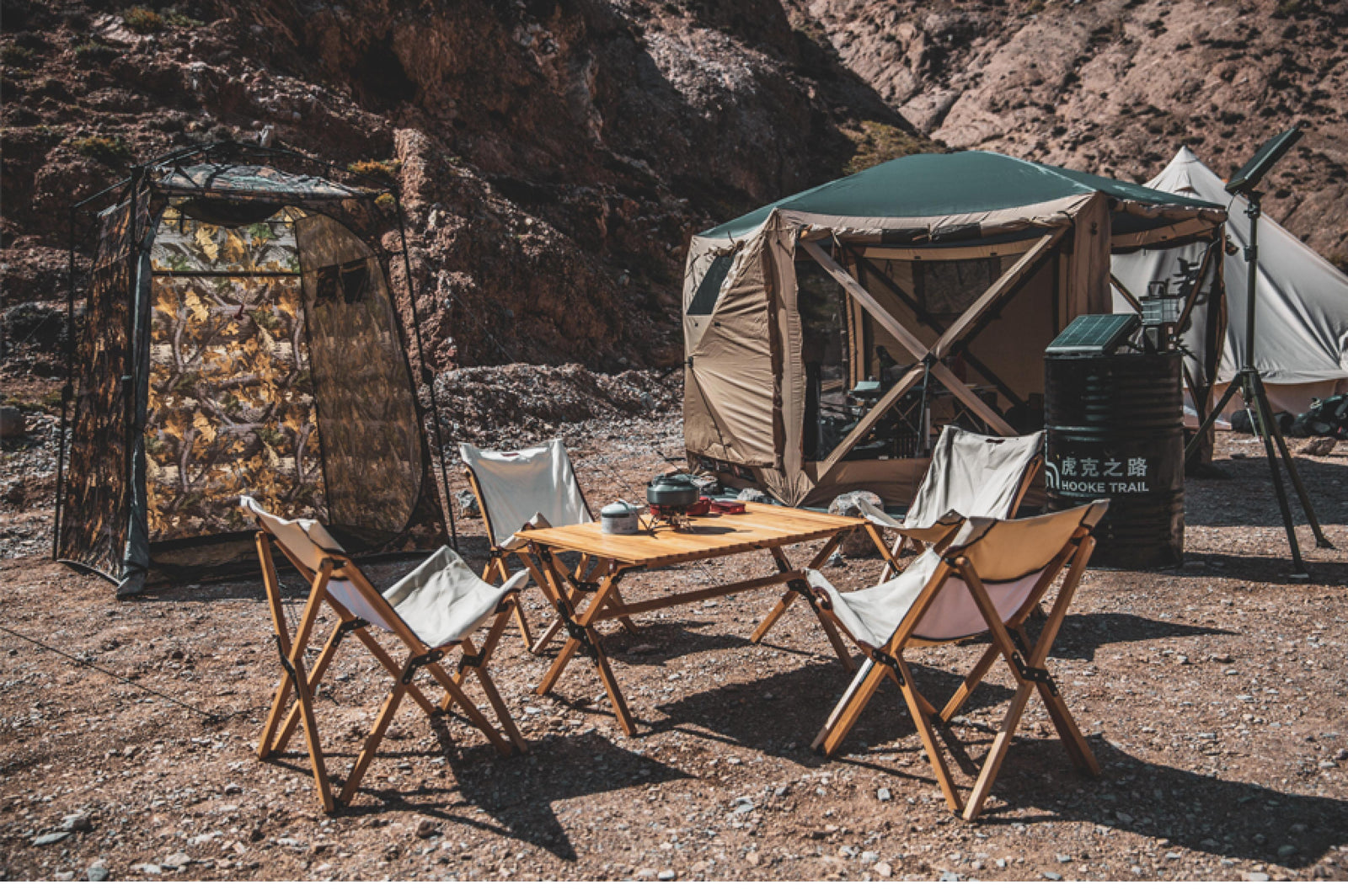 Wild Land - Portable Bamboo Table - 91x60x45 cm - Camping Tische