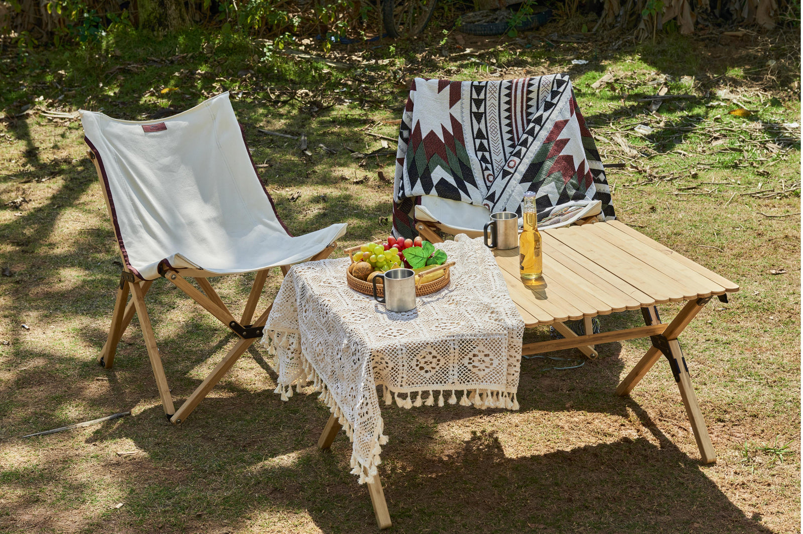 Wild Land - Portable Bamboo Table - 91x60x45 cm - Camping Tische